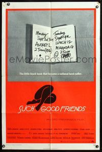 5q838 SUCH GOOD FRIENDS 1sh '72 Otto Preminger, image of little black book, Saul Bass art!