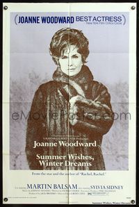 5q840 SUMMER WISHES WINTER DREAMS 1sh '73 c/u of beautiful frigid snow queen Joanne Woodward!