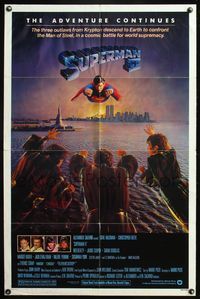 5q843 SUPERMAN II 1sh '81 Christopher Reeve, Terence Stamp, battle over New York City!