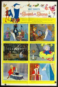 5q862 SWORD IN THE STONE style B 1sh '64 Disney's cartoon story of young King Arthur & Merlin!
