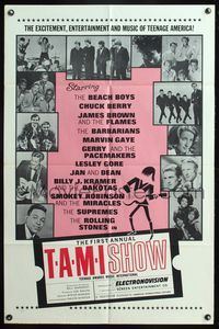 5q870 TAMI SHOW 1sh '65 The Supremes, Rolling Stones, Beach Boys, Chuck Berry, James Brown!