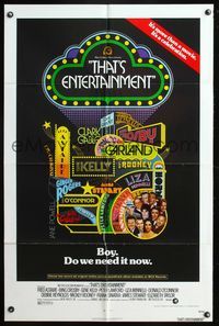 5q884 THAT'S ENTERTAINMENT 1sh '74 classic MGM Hollywood scenes, it's a celebration!