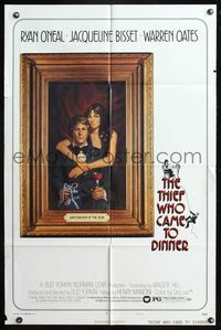5q892 THIEF WHO CAME TO DINNER style B 1sh '73 Richard Amsel art of Ryan O'Neal, Jacqueline Bisset!