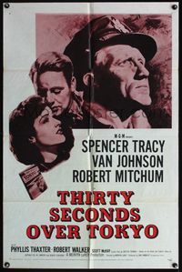 5q894 THIRTY SECONDS OVER TOKYO 1sh R55 pilots Spencer Tracy & Van Johnson + Phyllis Thaxter!