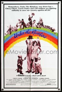5q946 UNDER THE RAINBOW 1sh '81 Chevy Chase, Carrie Fisher in lingerie & 150 Wizard of Oz midgets!