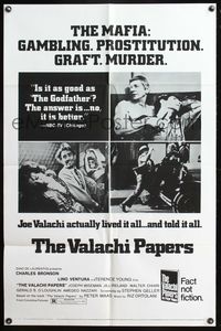 5q956 VALACHI PAPERS style C 1sh '72 directed by Terence Young, Charles Bronson in the mob!