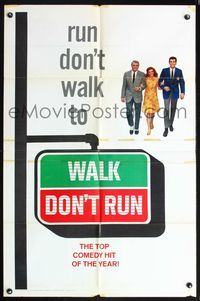 5q961 WALK DON'T RUN style B teaser 1sh '66 Cary Grant & Samantha Eggar at Tokyo Olympics!