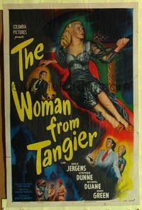 5q979 WOMAN FROM TANGIER 1sh '48 sexy Adele Jergens & Stephen Dunne in the exotic Casbah!