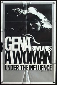 5q980 WOMAN UNDER THE INFLUENCE 1sh '74 John Cassavetes, Peter Falk, Gena Rowlands, cool design!