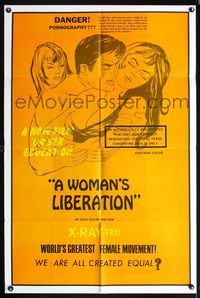 5q981 WOMAN'S LIBERATION 1sh '60s cool sexy artwork, X-RAY-TED, World's greatest female movement!