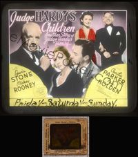 5t064 JUDGE HARDY'S CHILDREN glass slide '38 Lewis Stone, Mickey Rooney as Andy Hardy!