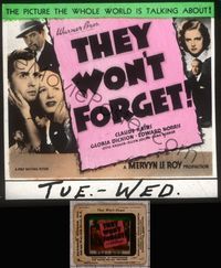 5t088 THEY WON'T FORGET glass slide '37 teenage Lana Turner is murdered & businessman is accused!