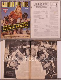 5t132 MOTION PICTURE magazine September 1940, Carole Lombard with Boxer & Dalmatian dogs!