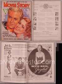 5t138 MOVIE STORY magazine April 1938, Jeanette MacDonald & Nelson Eddy by Zoe Mozert!