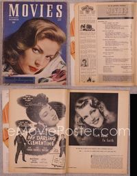 5t139 MOVIES magazine December 1946, super close up of sultry Lauren Bacall!