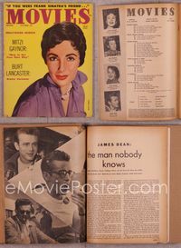 5t141 MOVIES magazine October 1955, Elizabeth Taylor with short hair and pearls!
