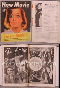 5t144 NEW MOVIE MAGAZINE magazine April 1934, great close up art of Joan Crawford!
