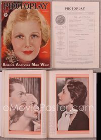5t113 PHOTOPLAY magazine December 1933, close up of pretty Ann Harding by Earl Christy!