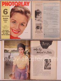 5t127 PHOTOPLAY magazine December 1958, close up of Debbie Reynolds smiling through her tears!