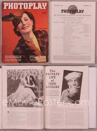5t114 PHOTOPLAY magazine January 1936, smiling Norma Shearer wearing feathered hat!