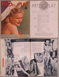 5t121 PHOTOPLAY magazine July 1939, close up of Priscilla Lane sun-tanning!