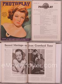 5t118 PHOTOPLAY magazine May 1936, sexy sultry Myrna Loy in low-cut dress!