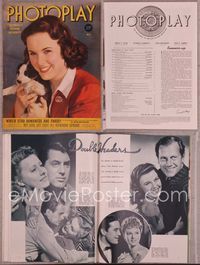 5t123 PHOTOPLAY magazine May 1940, smiling Deanna Durbin holding adorable puppy!