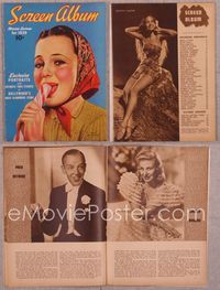 5t146 SCREEN ALBUM magazine Winter 1939, Olivia De Havilland eating giant candy cane!