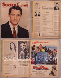 5t151 SCREEN GUIDE magazine September 1945, head & shoulders portrait of Cary Grant in suit & tie!