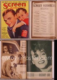 5t152 SCREEN ROMANCES magazine September 1938, art of James Cagney & Baby Clark by Earl Christy!