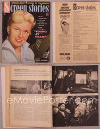 5t153 SCREEN STORIES magazine January 1955, great image of Doris Day & Frank Sinatra playing piano!