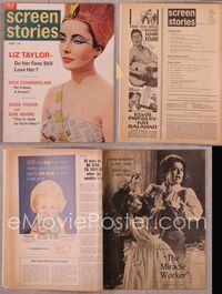 5t154 SCREEN STORIES magazine September 1962, Elizabeth Taylor in Cleopatra makeup & costume!