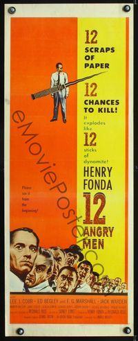 5r001 12 ANGRY MEN insert '57 Henry Fonda, Sidney Lumet jury classic, a life is in their hands!