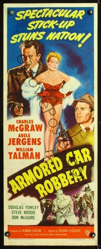 5r031 ARMORED CAR ROBBERY insert '50 Charles McGraw & very sexy showgirl Adele Jergens!