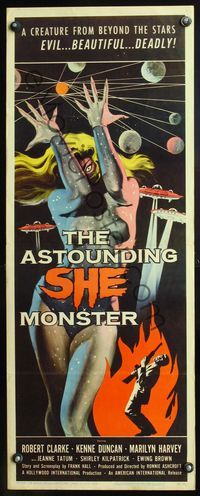 5r035 ASTOUNDING SHE MONSTER insert '58 art of the evil, beautiful & deadly creature from the stars