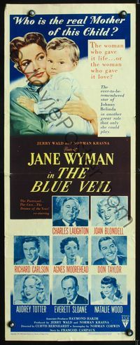 5r063 BLUE VEIL insert '51 portraits of Charles Laughton, Jane Wyman, Joan Blondell & more!