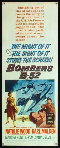 5r067 BOMBERS B-52 insert '57 sexy Natalie Wood & Karl Malden, cool art of B-52's!