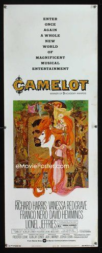 5r077 CAMELOT insert R73 art of Richard Harris as Arthur & Vanessa Redgrave as Guenevere by Peak!