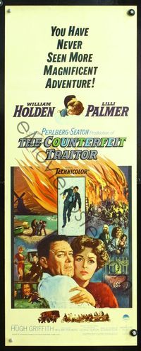 5r102 COUNTERFEIT TRAITOR insert '62 art of William Holden & Lilli Palmer by Howard Terpning!