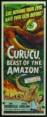 5r106 CURUCU BEAST OF THE AMAZON insert '56 Universal horror, great monster art by Reynold Brown!