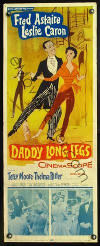 5r107 DADDY LONG LEGS insert '55 wonderful art of Fred Astaire in tux dancing with Leslie Caron!