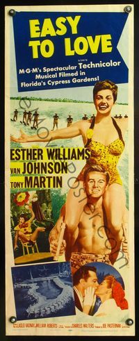 5r130 EASY TO LOVE insert '53 sexy swimmer Esther Williams rides on Van Johnson's shoulders!