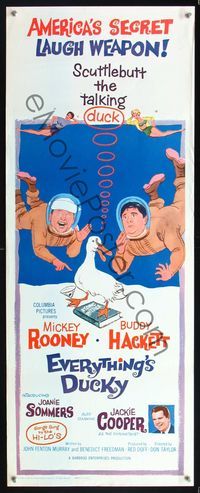 5r137 EVERYTHING'S DUCKY insert '61 artwork of Mickey Rooney & Buddy Hackett with a talking duck!