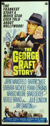 5r169 GEORGE RAFT STORY insert '61 art of sexy Jayne Mansfield & Ray Danton!