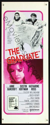 5r187 GRADUATE insert R70s Dustin Hoffman & Katharine Ross running from wedding + close up!