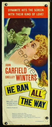 5r201 HE RAN ALL THE WAY insert '51 John Garfield & Shelley Winters have a dynamite kind of love!