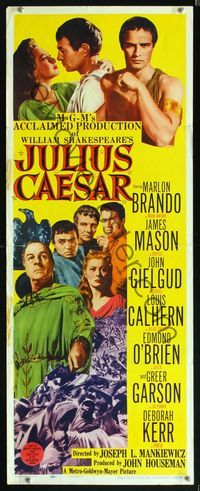 5r245 JULIUS CAESAR insert '53 Marlon Brando, James Mason, Greer Garson, Shakespeare