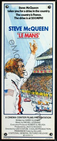 5r271 LE MANS insert '71 best artwork of race car driver Steve McQueen by race track!