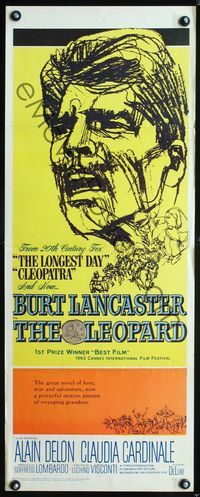 5r273 LEOPARD insert '63 Luchino Visconti's Il Gattopardo, cool art of Burt Lancaster!