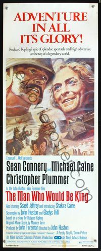 5r314 MAN WHO WOULD BE KING insert '75 art of Sean Connery & Michael Caine by Tom Jung!